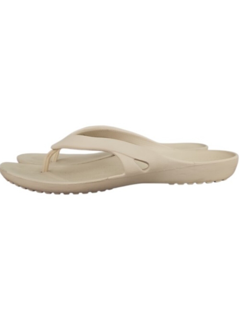 Crocs Kadee II Flip Flops Women 8 Oyster White Minimalist Beach Sandals Resort